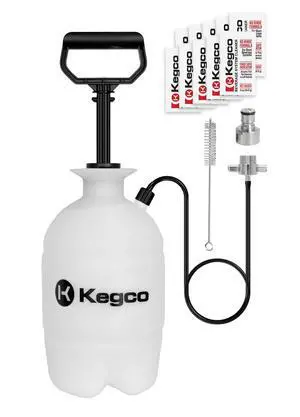 1 Gallon Homebrew Hand Pump Pressurized Kegerator Cleaning Kit w/No-Rinse Cleaner 1 Gallon Homebrew Hand Pump Pressurized Kegerator Cleaning Kit w/No-Rinse Cleaner