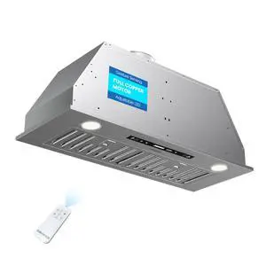 30" Range Hood Insert, 900 CFM Full Copper Motor | Triple Smart Controls, Tunable LED Lighting, incl. Charcoal Filters & Duct Pipe 30" Range Hood Insert, 900 CFM Full Copper Motor | Triple Smart Controls, Tunable LED Lighting, incl. Charcoal Filters & Duct Pipe
