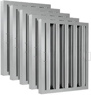 Stainless Steel Commercial Kitchen Hood Filter, Range Hood Baffle Grease Filter for Restaurant Exhaust Hoods, UL/NSF Listed, 19.5 W x 15.5 H Inch 4 Grooves Hood Filters5 Pack Stainless Steel Commercial Kitchen Hood Filter, Range Hood Baffle Grease Filter for Restaurant Exhaust Hoods, UL/NSF Listed, 19.5 W x 15.5 H Inch 4 Grooves Hood Filters5 Pack