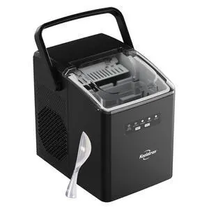 Countertop Ice Maker Machine with Handle 26lbs in 24Hrs Black | 8 Ice Cubes Ready in 7 Mins, Ice Makers with Basket and Scoop, maquina para hacer hielo Black for Home/Kitchen/Camping Countertop Ice Maker Machine with Handle 26lbs in 24Hrs Black | 8 Ice Cubes Ready in 7 Mins, Ice Makers with Basket and Scoop, maquina para hacer hielo Black for Home/Kitchen/Camping