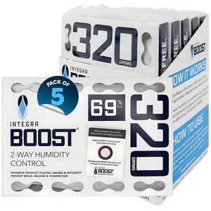 69% RH, 2 Way Humidity Control Packs 320g Size for Storing 80oz Pack of 5 | Moisture Absorbers for Large Containers Humidifier Packets for Herbs, Spices in Retail Display Box 69% RH, 2 Way Humidity Control Packs 320g Size for Storing 80oz Pack of 5 | Moisture Absorbers for Large Containers Humidifier Packets for Herbs, Spices in Retail Display Box