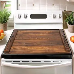Noodle Board Stovetop Cover with Handles, Sink Wood Block Covers for Electric & Gas Stove, RV Stove Burner, Farmhouse Decorative Wooden Tray for Kitchen Noodle Board Stovetop Cover with Handles, Sink Wood Block Covers for Electric & Gas Stove, RV Stove Burner, Farmhouse Decorative Wooden Tray for Kitchen