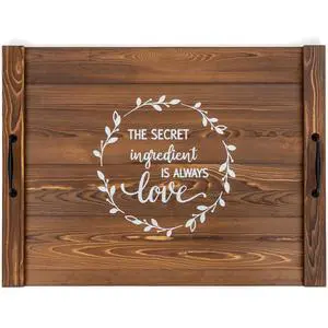 Noodle Board Stovetop Cover with Handles, Sink Wood Block Covers for Electric & Gas Stove, RV Stove Burner, Farmhouse Decorative Wooden Tray for Kitchen-The Secret Ingredient is Always Love Noodle Board Stovetop Cover with Handles, Sink Wood Block Covers for Electric & Gas Stove, RV Stove Burner, Farmhouse Decorative Wooden Tray for Kitchen-The Secret Ingredient is Always Love