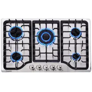 30 Inch Gas Cooktop, 5 High Efficiency Burners Gas Stovetop Built-in Stainless Steel Gas Stove Propane/Natural Gas Convertible Gas Hob 30 Inch Gas Cooktop, 5 High Efficiency Burners Gas Stovetop Built-in Stainless Steel Gas Stove Propane/Natural Gas Convertible Gas Hob