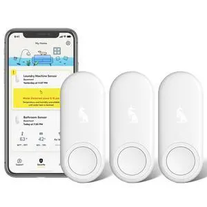 Kangaroo Water Leak Detector+Climate Sensor,Hygrometer Thermometer with App Notifications,Wireless 2.4G WiFi,Humidity Temperature Alarm,for Home, Basement, Kitchen,Washroom,Bedroom3 Pack Kangaroo Water Leak Detector+Climate Sensor,Hygrometer Thermometer with App Notifications,Wireless 2.4G WiFi,Humidity Temperature Alarm,for Home, Basement, Kitchen,Washroom,Bedroom3 Pack