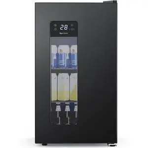 3.2 Cu. Ft. Beverage Refrigerator, 130-Can Beer Cooler with Digital Temperature Control (20°F50°F), Glass Door, Adjustable Shelves, LED Lighting, for Home, Office & Bar, Black 3.2 Cu. Ft. Beverage Refrigerator, 130-Can Beer Cooler with Digital Temperature Control (20°F50°F), Glass Door, Adjustable Shelves, LED Lighting, for Home, Office & Bar, Black