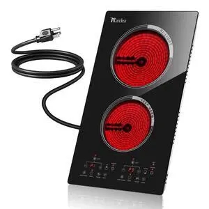 2 Burner Electric Cooktop 2000W, Portable Electrical Hot Plate Double Burner, Adjustable Temperature Stove Top, Tabletop Electric Stove 2 Burner Electric Cooktop 2000W, Portable Electrical Hot Plate Double Burner, Adjustable Temperature Stove Top, Tabletop Electric Stove