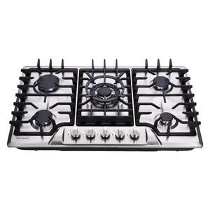 Gas Cooktop 30 Inch, Built-in 5 Burners Gas Stovetop Stainless Steel LPG/NG Convertible Gas Stove Dual Fuel Sealed Gas Cooktop Gas Cooktop 30 Inch, Built-in 5 Burners Gas Stovetop Stainless Steel LPG/NG Convertible Gas Stove Dual Fuel Sealed Gas Cooktop
