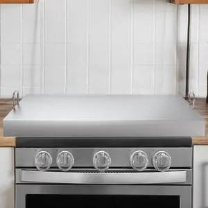 Stainless Steel Gas Stove Cover Board, 30 x 22 x 2.8 Inches, Large Stove Top Cover with Anti-slip Feet,Handle,Anti-collision Corner Guards,Easy to Install,Keep the Stove Clean,Bright and Beautiful Stainless Steel Gas Stove Cover Board, 30 x 22 x 2.8 Inches, Large Stove Top Cover with Anti-slip Feet,Handle,Anti-collision Corner Guards,Easy to Install,Keep the Stove Clean,Bright and Beautiful
