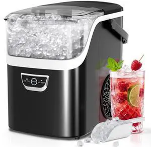 Nugget Ice Maker Countertop, 35Lbs/24H, 5 Mins Fast Ice | Portable with Handle, One-Click Operation, Self-Cleaning, Water & Ice Reminder, Ice Scoop & Basket for Home/Kitchen/Camping Nugget Ice Maker Countertop, 35Lbs/24H, 5 Mins Fast Ice | Portable with Handle, One-Click Operation, Self-Cleaning, Water & Ice Reminder, Ice Scoop & Basket for Home/Kitchen/Camping