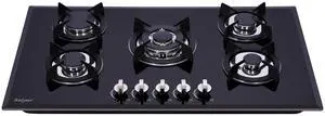 36 Inch Gas Cooktop, Tempered Glass 5 Burners Stovetop Built-in Dual Fuel Gas Stove Top NG/LPG Convertible Gas Cooktop 36 Inch Gas Cooktop, Tempered Glass 5 Burners Stovetop Built-in Dual Fuel Gas Stove Top NG/LPG Convertible Gas Cooktop
