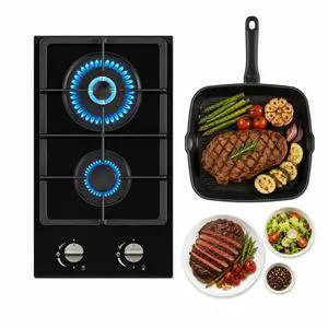 12-Inch Gas Cooktop, 2 Burner Drop-In Propane Stove Top, 14,600 BTU NG/LPG Dual Fuel Stainless Steel RV Cooktop with Auto-Shutoff Protection for Tiny Homes, Apartments & Campers 12-Inch Gas Cooktop, 2 Burner Drop-In Propane Stove Top, 14,600 BTU NG/LPG Dual Fuel Stainless Steel RV Cooktop with Auto-Shutoff Protection for Tiny Homes, Apartments & Campers