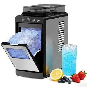 Countertop Ice Maker with 2L Dual Water Tank, 8 Bullet Ice Fast in 6 Mins, 26 lbs/Day, 2 Ice Sizes, Self-Cleaning Mode,Compact Portable Ice Machine for Home and RV, Stainless Steel Countertop Ice Maker with 2L Dual Water Tank, 8 Bullet Ice Fast in 6 Mins, 26 lbs/Day, 2 Ice Sizes, Self-Cleaning Mode,Compact Portable Ice Machine for Home and RV, Stainless Steel