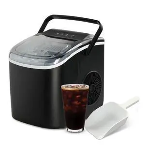 Ice Maker for Countertop, Self-Cleaning, Portable Ice Machine with Scoop and Basket, 26lbs Ice/24Hrs, 6 Mins 9 Bullet Ice, 13.7lbs, for Home Kitchen Office, Black Ice Maker for Countertop, Self-Cleaning, Portable Ice Machine with Scoop and Basket, 26lbs Ice/24Hrs, 6 Mins 9 Bullet Ice, 13.7lbs, for Home Kitchen Office, Black
