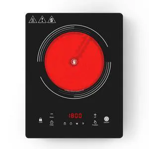 Single Burner Electric Cooktop,110V 1800W Electric Stove Top with LED Touch Control,10 Power Levels, 4HTimer, Safety Lock, portable cooktop Overheat protection Single Burner Electric Cooktop,110V 1800W Electric Stove Top with LED Touch Control,10 Power Levels, 4HTimer, Safety Lock, portable cooktop Overheat protection