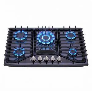 Gas Cooktop 30 Inch, 5 Burners Built-in Stove Top Stainless Steel Propane/Natural Gas Convertible Sealed Dual Fuel Cooktop (Black) Gas Cooktop 30 Inch, 5 Burners Built-in Stove Top Stainless Steel Propane/Natural Gas Convertible Sealed Dual Fuel Cooktop (Black)