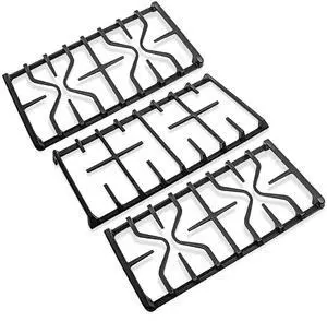 WB31X27151 Side Grate & WB31X27150 Center Grate for GE Stove | Cast Iron General Electric Cooktop Gas Range Burner Grates for JGBS66REKSS JGB735SPSS, 2+1 Pack Stove Grate WB31X27151 Side Grate & WB31X27150 Center Grate for GE Stove | Cast Iron General Electric Cooktop Gas Range Burner Grates for JGBS66REKSS JGB735SPSS, 2+1 Pack Stove Grate