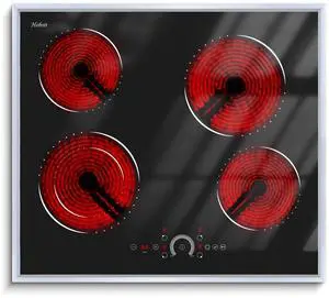 Hobsir 24 inch Electric Cooktop 6200W, 4 Burner Electric Stove Top, Built-in Circular Slide Ceramic Stove with Glass Metal Frame, Timer, Safety Lock, 220V-240V Burner Hard Wire (No Plug) Hobsir 24 inch Electric Cooktop 6200W, 4 Burner Electric Stove Top, Built-in Circular Slide Ceramic Stove with Glass Metal Frame, Timer, Safety Lock, 220V-240V Burner Hard Wire (No Plug)