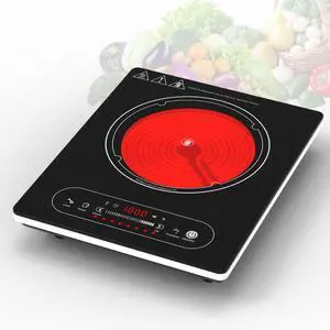 Single Burner Electric Cooktop,110V 1800W Electric Stove Top with LED Touch Control,8 Power Levels, 4H Timer, Safety Lock,portable single burner cooktop Overheat protection Single Burner Electric Cooktop,110V 1800W Electric Stove Top with LED Touch Control,8 Power Levels, 4H Timer, Safety Lock,portable single burner cooktop Overheat protection