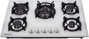 30 Inch Gas Cooktop DTW5701 White Tempered Glass Stovetop, 5 Burners LPG/NG Convertible Stove Thermocouple Protection Cooktop 30 Inch Gas Cooktop DTW5701 White Tempered Glass Stovetop, 5 Burners LPG/NG Convertible Stove Thermocouple Protection Cooktop