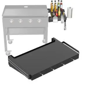 Foldable Griddle Side Shelf for Blackstone 36" Griddles, Griddle Replacement Parts for 36 Inches Blackstone Griddles with Paper Towel Holder, 4 Utensil Hooks & Magnetic Tool Holder Foldable Griddle Side Shelf for Blackstone 36" Griddles, Griddle Replacement Parts for 36 Inches Blackstone Griddles with Paper Towel Holder, 4 Utensil Hooks & Magnetic Tool Holder