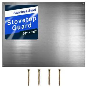 24 by 36 Inch Reversible Stainless Steel Backsplash Metal Backsplash Kitchen Stove Behind Metal Sheet Panels with 4 Pre Drilled Holes and Screws for Wall Protector(1 Pack) 24 by 36 Inch Reversible Stainless Steel Backsplash Metal Backsplash Kitchen Stove Behind Metal Sheet Panels with 4 Pre Drilled Holes and Screws for Wall Protector(1 Pack)
