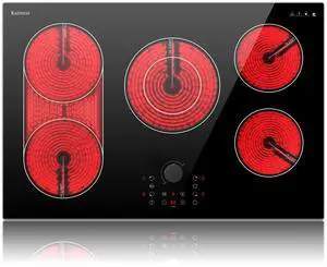 Electric Cooktop 30 Inch with Magnetic Knob, Bridge BBQ Burner | 5 Burner Radiant Stove Top, 8600W Heat up Quickly, 240V Hardwire No Plug, Built-in Hob,99-Min Timer, Child Lock, Pause Electric Cooktop 30 Inch with Magnetic Knob, Bridge BBQ Burner | 5 Burner Radiant Stove Top, 8600W Heat up Quickly, 240V Hardwire No Plug, Built-in Hob,99-Min Timer, Child Lock, Pause
