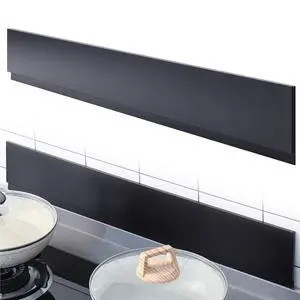 Front Control Freestanding Range Universal Backguard 29.72" L x 4.72" W Stainless Steel Backsplash for Stove, Easy Installation Hood Backsplash for Most Kitchen Brands Stove(Black) Front Control Freestanding Range Universal Backguard 29.72" L x 4.72" W Stainless Steel Backsplash for Stove, Easy Installation Hood Backsplash for Most Kitchen Brands Stove(Black)