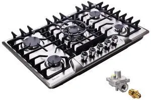 Gas Cooktop 30 Inch, Built-in 5 Burners Stainless Steel Gas Stovetop LPG/NG Convertible Gas Stove Top Dual Fuel Gas Hob DM5722 Gas Cooktop 30 Inch, Built-in 5 Burners Stainless Steel Gas Stovetop LPG/NG Convertible Gas Stove Top Dual Fuel Gas Hob DM5722