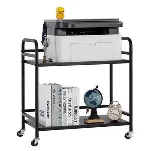 2 Tier Under Desk Printer Stand with Storage,Microwave Storage Rack,Metal Rolling Printer Cart with Wheels for Home Office,Utility Storage Cart and Stand,Black 2 Tier Under Desk Printer Stand with Storage,Microwave Storage Rack,Metal Rolling Printer Cart with Wheels for Home Office,Utility Storage Cart and Stand,Black