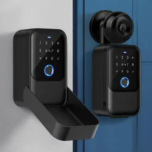 Smart Key Lock Box Fingerprint, Waterproof Key Safe with Tuya App Control, Wall Mount & Shackle for Airbnb, Realtors & Families Smart Key Lock Box Fingerprint, Waterproof Key Safe with Tuya App Control, Wall Mount & Shackle for Airbnb, Realtors & Families