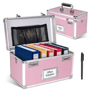 15 x 8.7 x 10 Inch Combo Lock Storage Box - Portable Safe for Valuables, Cash, Documents & Medicine | Heavy-Duty & Childproof | Home, Office, Travel Use (Pink) 15 x 8.7 x 10 Inch Combo Lock Storage Box - Portable Safe for Valuables, Cash, Documents & Medicine | Heavy-Duty & Childproof | Home, Office, Travel Use (Pink)