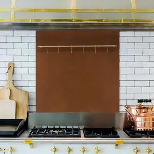 29.5x29.5 Aged Copper Finish 304 Stainless Steel Range Hood Backsplash with Solid Brass Rail & S Hooks,Stove Backsplash,Vintage Style,Kitchen Wall Splash Guard 29.5x29.5 Aged Copper Finish 304 Stainless Steel Range Hood Backsplash with Solid Brass Rail & S Hooks,Stove Backsplash,Vintage Style,Kitchen Wall Splash Guard