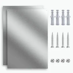 2-Pack Ultra-Thin Stainless Steel Backsplash Panels, 24" x 30" Each | Flush Mount Splatter Guard for Stove and Range Hood, Easy Install with Pre-Drilled Holes & Screws 2-Pack Ultra-Thin Stainless Steel Backsplash Panels, 24" x 30" Each | Flush Mount Splatter Guard for Stove and Range Hood, Easy Install with Pre-Drilled Holes & Screws
