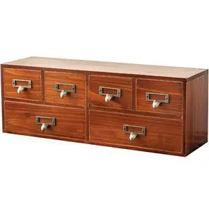 6-Drawer Vintage Desk Organizer Classic Brown Wood Storage Drawers for Tabletop - Slim Retro Style Desktop Organizing Cabinet with 6 Drawers - Office Study Table Wood Storage Box Organizer, 1-pack 6-Drawer Vintage Desk Organizer Classic Brown Wood Storage Drawers for Tabletop - Slim Retro Style Desktop Organizing Cabinet with 6 Drawers - Office Study Table Wood Storage Box Organizer, 1-pack
