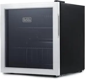1.7 Cu. Ft. Beverage Cooler, BDB16HS | Beverage Fridge with Double Pane Glass Door, Drink Fridge with 63-Can Capacity for Home Bar, Home Office and More 1.7 Cu. Ft. Beverage Cooler, BDB16HS | Beverage Fridge with Double Pane Glass Door, Drink Fridge with 63-Can Capacity for Home Bar, Home Office and More
