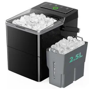 Boost Ice Maker with 2.5L Expanding Ice Basket & 1.8L Water Tank, 9 Bullet Ice Cubes in 6 Mins, Ice Maker Countertop with LED Touch Control Self-Cleaning, Ice Machine 2 Ice Sizes Boost Ice Maker with 2.5L Expanding Ice Basket & 1.8L Water Tank, 9 Bullet Ice Cubes in 6 Mins, Ice Maker Countertop with LED Touch Control Self-Cleaning, Ice Machine 2 Ice Sizes