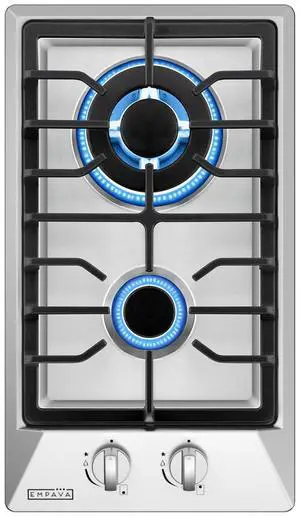 12-Inch Gas Cooktop, 2 SABAF Burners, NG LPG Stainless Steel Stove | NG/LPG dual fuel convertible, 2 Italian SABAF burners, thermocouple auto shut-off, dishwasher-safe cast iron grates 12-Inch Gas Cooktop, 2 SABAF Burners, NG LPG Stainless Steel Stove | NG/LPG dual fuel convertible, 2 Italian SABAF burners, thermocouple auto shut-off, dishwasher-safe cast iron grates