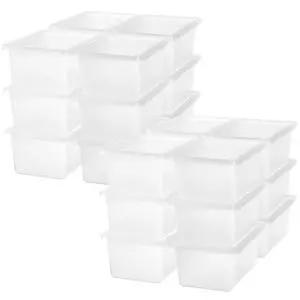 24 Pcs Plastic Small Cubby Bins with Lids Toy Storage Bins Classroom Storage Organizer Containers Books Bins With 15 Sheets Self Adhesive Labels for Classroom School Supplies(Transparent Color) 24 Pcs Plastic Small Cubby Bins with Lids Toy Storage Bins Classroom Storage Organizer Containers Books Bins With 15 Sheets Self Adhesive Labels for Classroom School Supplies(Transparent Color)