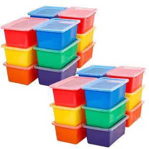 24 Pcs Plastic Small Cubby Bins with Lids Toy Storage Bins Classroom Storage Organizer Containers Books Bins With 15 Sheets Self Adhesive Labels for Classroom School Supplies(Multicolor) 24 Pcs Plastic Small Cubby Bins with Lids Toy Storage Bins Classroom Storage Organizer Containers Books Bins With 15 Sheets Self Adhesive Labels for Classroom School Supplies(Multicolor)