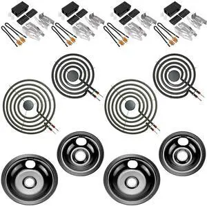 5304430149 5304430150 Porcelain Drip Pan & MP22YA Electric Range Burner Element Unit & 330031 Surface Element Receptacle Kit For Frigidaire Kenmore Range Oven Replace 318067041 318067051 by 5304430149 5304430150 Porcelain Drip Pan & MP22YA Electric Range Burner Element Unit & 330031 Surface Element Receptacle Kit For Frigidaire Kenmore Range Oven Replace 318067041 318067051 by