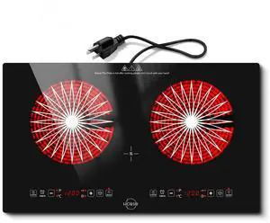 Hobsir 2 Burner Electric Cooktop 110V with Plug, 2000W Independent Power | 24 Inch Countertop & Built-in Electric Stove, LED Touch Control, Menu Function, Safety Lock Hobsir 2 Burner Electric Cooktop 110V with Plug, 2000W Independent Power | 24 Inch Countertop & Built-in Electric Stove, LED Touch Control, Menu Function, Safety Lock