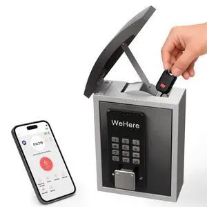 Key Lock Box with Drop Slot, Porch Key Box Wall Mount, Smart Key LockBox for House Outside, Realtors, Apartment, Store, Multiple Unlocking Ways Key Lock Box with Drop Slot, Porch Key Box Wall Mount, Smart Key LockBox for House Outside, Realtors, Apartment, Store, Multiple Unlocking Ways