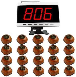 Wireless Restaurant Pager Table Call System, 1 Receiver & 20 Bells | Waiter Caller System for Customer Service, Dinner Bell Paging System, Pagers For Bar/Hospital/Restaurant/Cafe Wireless Restaurant Pager Table Call System, 1 Receiver & 20 Bells | Waiter Caller System for Customer Service, Dinner Bell Paging System, Pagers For Bar/Hospital/Restaurant/Cafe