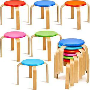 12 Inch Wood Stackable Classroom Stools Bentwood Stacking Chairs for Kids Colorful Round Nesting Stools Pack of 6 for Toddlers Adult Playroom Daycare Home Office 12 Inch Wood Stackable Classroom Stools Bentwood Stacking Chairs for Kids Colorful Round Nesting Stools Pack of 6 for Toddlers Adult Playroom Daycare Home Office