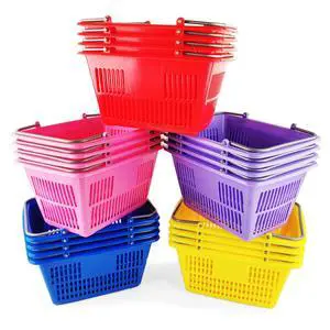 Classroom Baskets - 20 Pack 10x6in Colorful Plastic Stackable Storage Bins with Handles - Ideal for School, Daycare, Home Organization, Art Supplies, Books, Toys, and More Classroom Baskets - 20 Pack 10x6in Colorful Plastic Stackable Storage Bins with Handles - Ideal for School, Daycare, Home Organization, Art Supplies, Books, Toys, and More