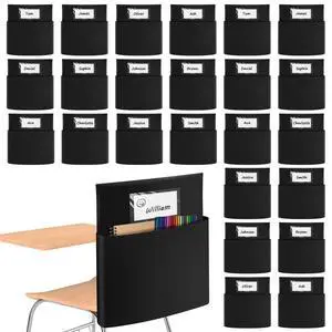 Large Chair Pockets for Classroom, 24 Pack 16.1 x 20 Inch Classroom Seat Back Organizer with Name Tag,Chairback Buddy Pocket for School and Home Large Chair Pockets for Classroom, 24 Pack 16.1 x 20 Inch Classroom Seat Back Organizer with Name Tag,Chairback Buddy Pocket for School and Home