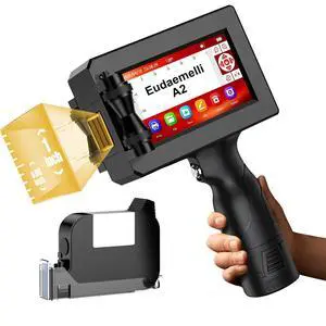 1" Handheld Inkjet Printer Gun,A2 Portable Ink Batch Coder with 42ml Fast-Drying Ink,4.3" Touch Screen Hand Held Printers for QR Code,Barcode,Batch Number,Text,Date Printer (Printing Height: 2-25.4mm) 1" Handheld Inkjet Printer Gun,A2 Portable Ink Batch Coder with 42ml Fast-Drying Ink,4.3" Touch Screen Hand Held Printers for QR Code,Barcode,Batch Number,Text,Date Printer (Printing Height: 2-25.4mm)