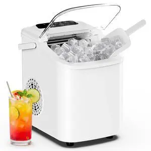 Ice Makers Countertop Ice Machine with Portable Handle Compact Size | 9 Bullet Cubes in 8 Mins, 26lbs in 24 Hours, Self-Cleaning, with Basket and Scoop, for Home, Kitchen, RV, Camping Ice Makers Countertop Ice Machine with Portable Handle Compact Size | 9 Bullet Cubes in 8 Mins, 26lbs in 24 Hours, Self-Cleaning, with Basket and Scoop, for Home, Kitchen, RV, Camping