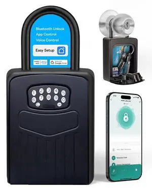 Smart Wall Mount Key Lock Box with Bluetooth Keyless Entry, Extra Large for Keys & Access Cards, Auto Lock, App Control, IP65 Waterproof, Secure Code, for Home, Office, & Airbnb (Extra Large) Smart Wall Mount Key Lock Box with Bluetooth Keyless Entry, Extra Large for Keys & Access Cards, Auto Lock, App Control, IP65 Waterproof, Secure Code, for Home, Office, & Airbnb (Extra Large)